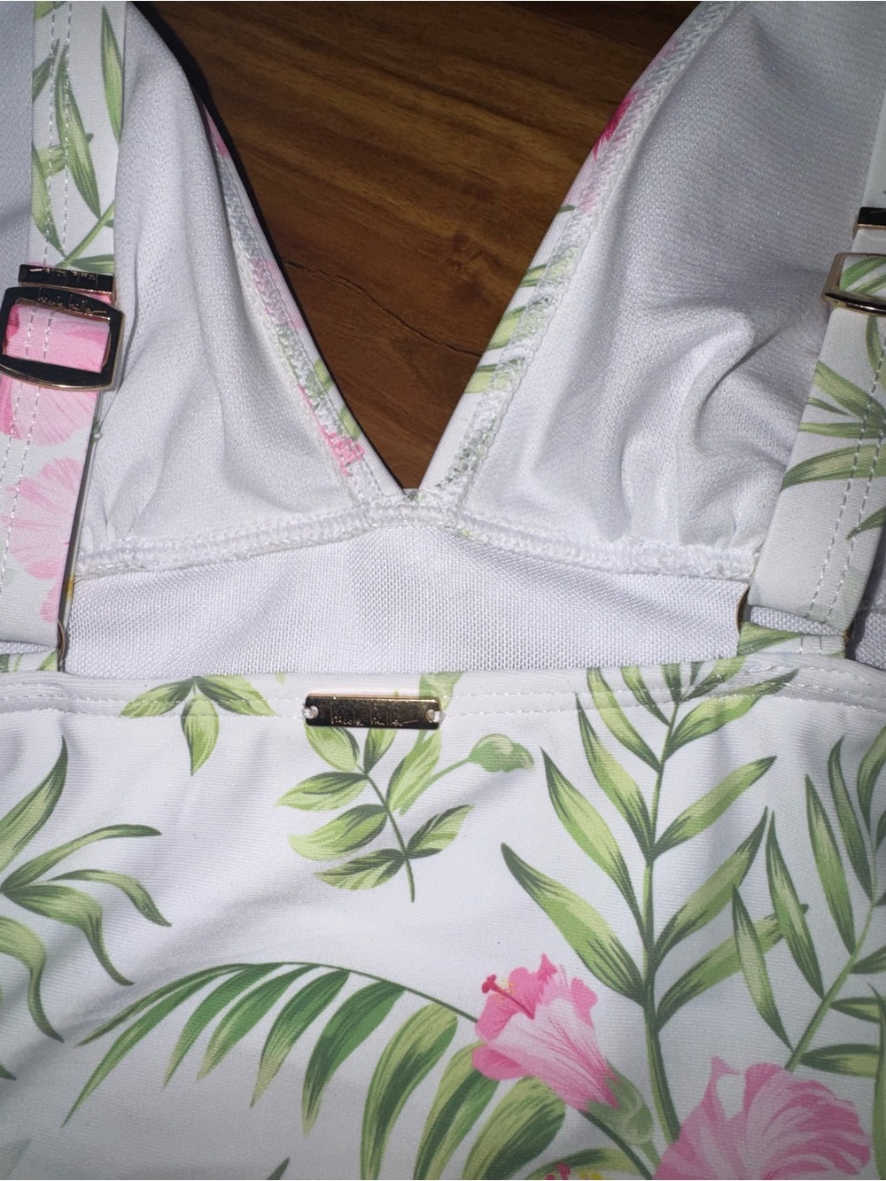 Nicole Miller White Tankini Set with Pink Floral Print - Picture 9 of 9